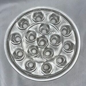 Clear Glass Flower Frog | Floral Arrangement Holder | 13 Hole